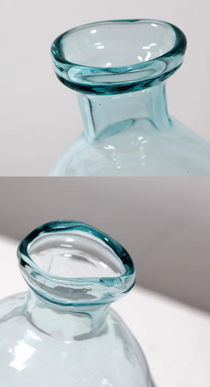 Water Blue Irregular Shaped Transparent Glass Vases