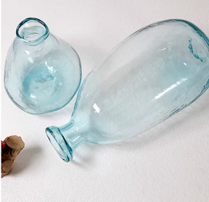 Water Blue Irregular Shaped Transparent Glass Vases