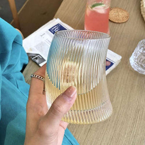 Curved Textured Drinking Glass