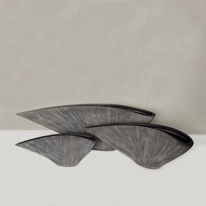 Open image in slideshow, Sculpted Fan Shaped Textured Vase
