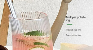 Curved Textured Drinking Glass